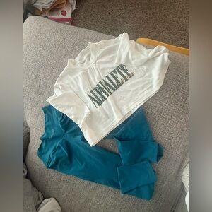 Alphalete White and Teal Set